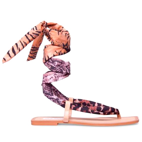 NWT Sasher Leopard Multi Tie-Up Sandal - Picture 1 of 1